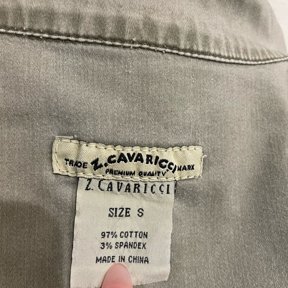 Vintage Y2K Z. Cavaricci Utility Blazer Olive Green Cotton Stretch Jacket Size S - Picture 6 of 8